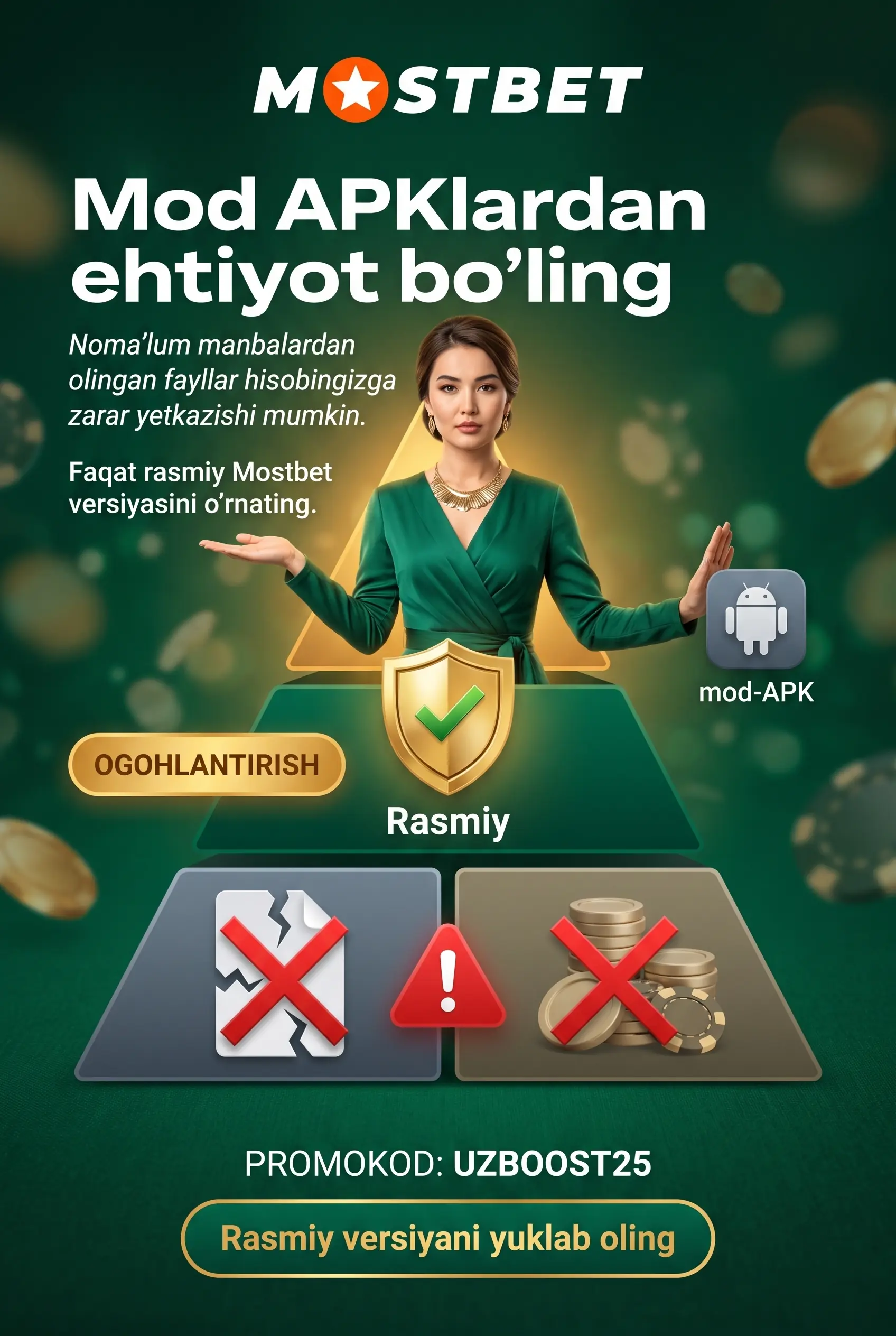 Предупреждение о Mod APK
