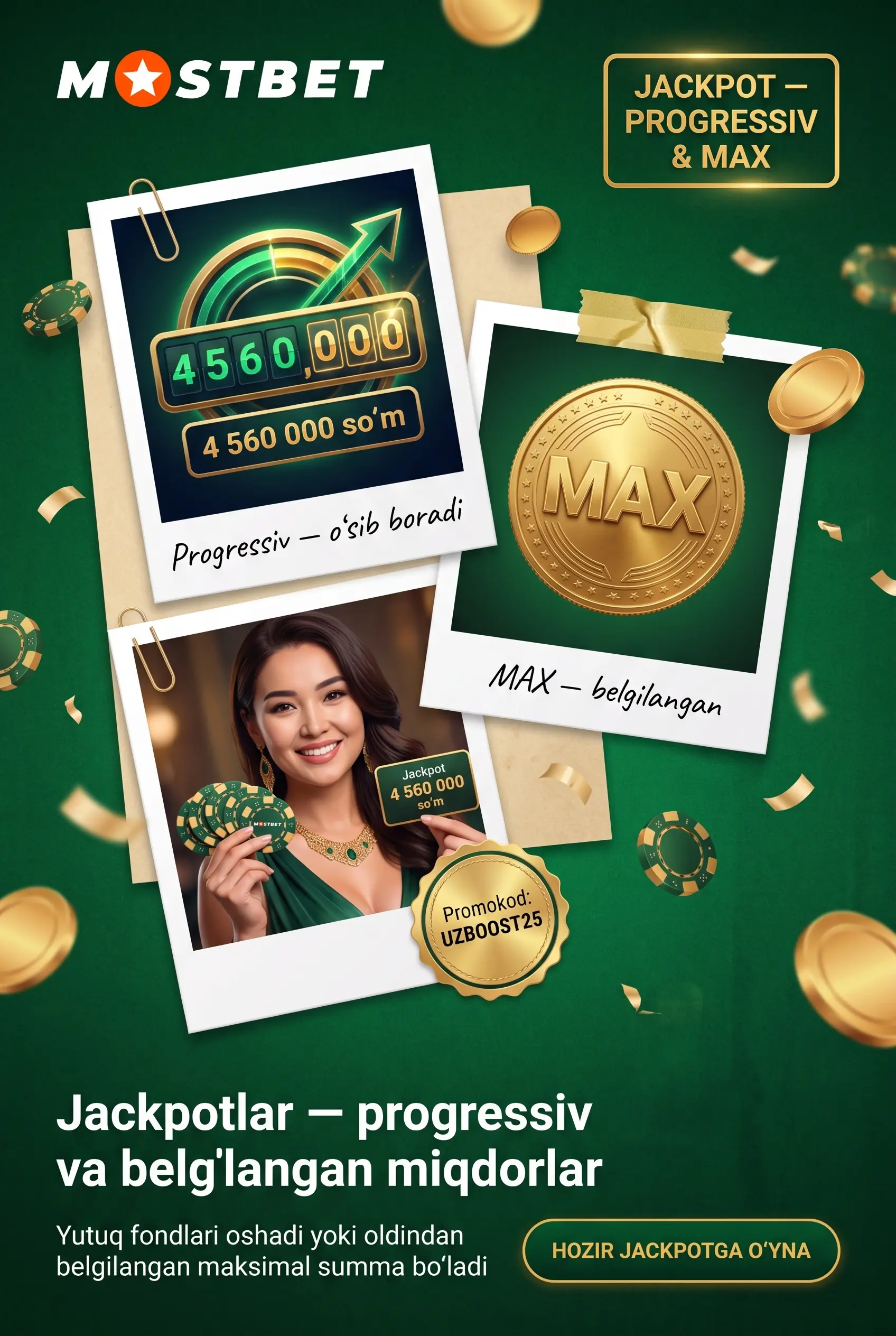 Джекпот-автоматы Mostbet