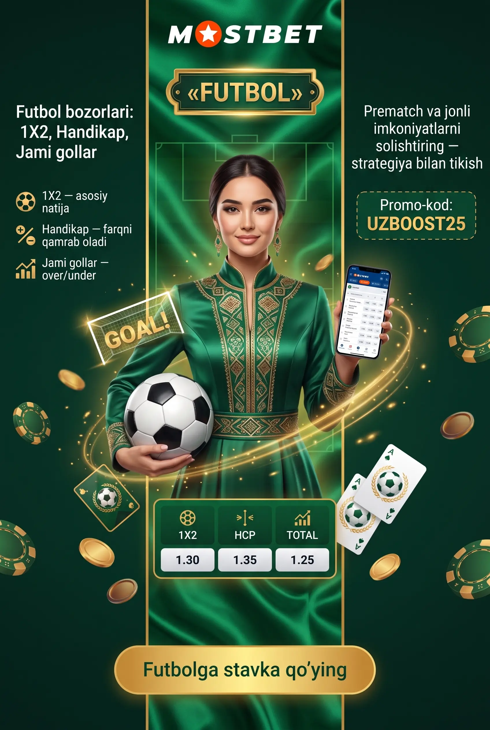 Футбольные рынки и ставки в Mostbet